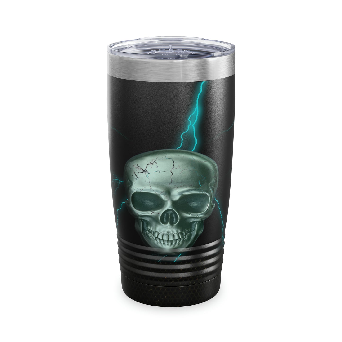 Teal Skull with Lightning Tumbler