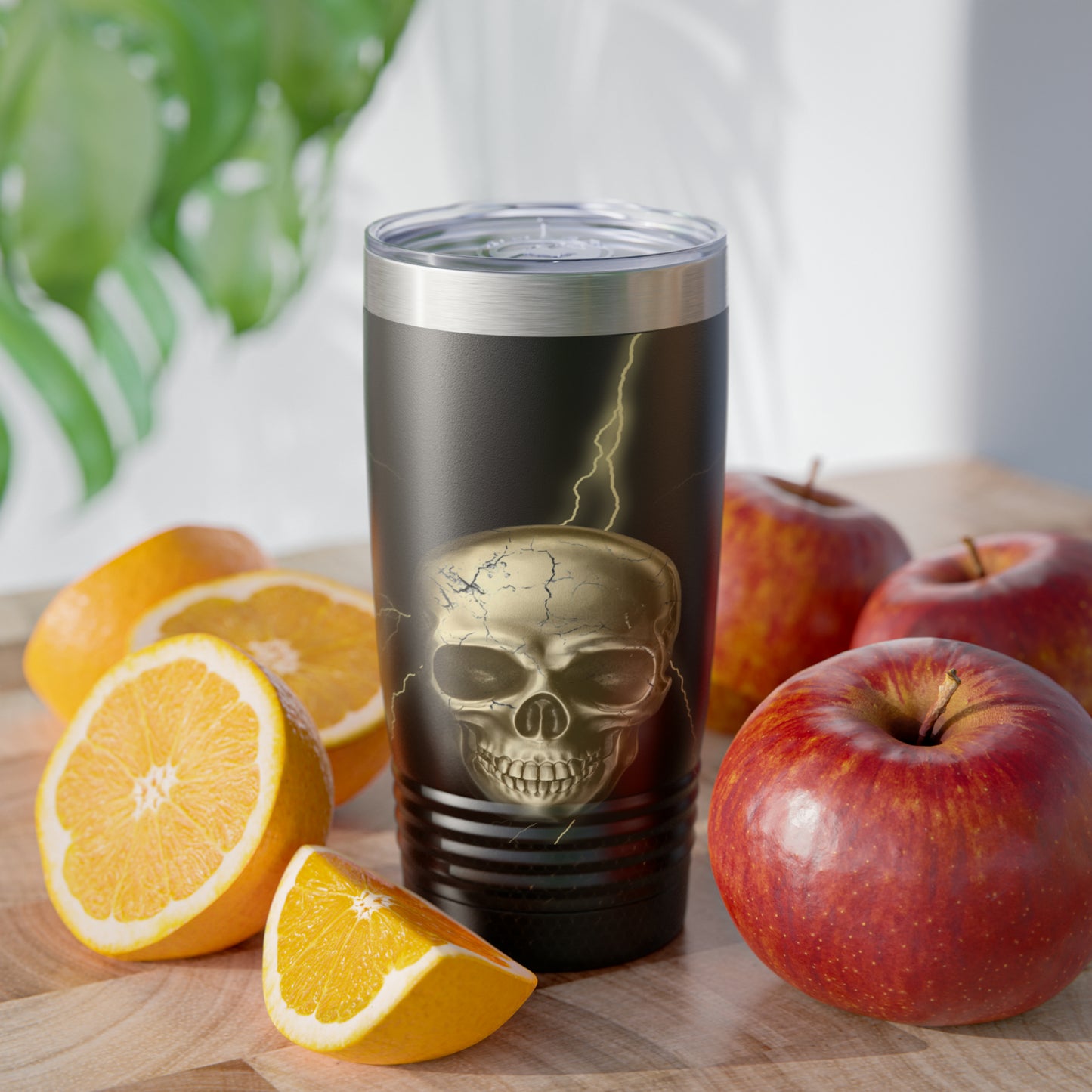 Golden Skull with Lightning Tumbler