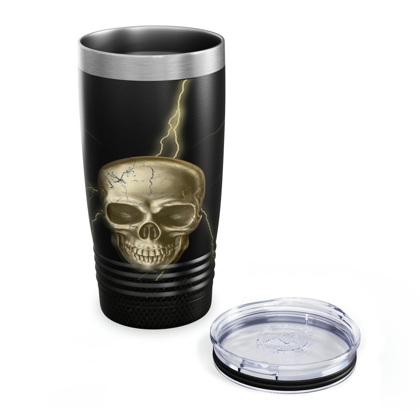 Golden Skull with Lightning Tumbler