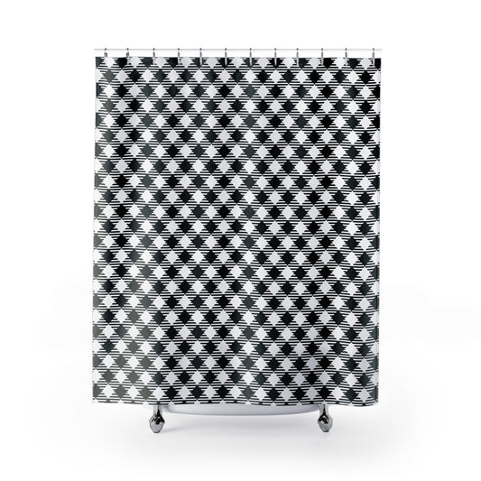 Black and White Check Shower Curtain