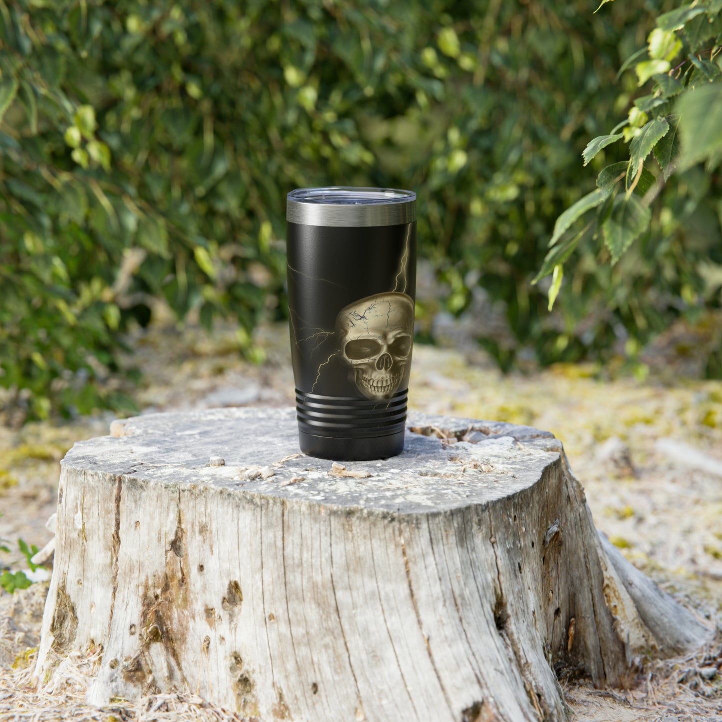 Golden Skull with Lightning Tumbler