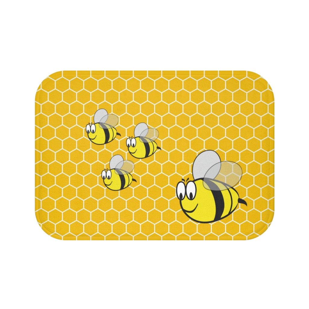 Bumble Bee on Honeycomb Bath Mat - Swishgoods