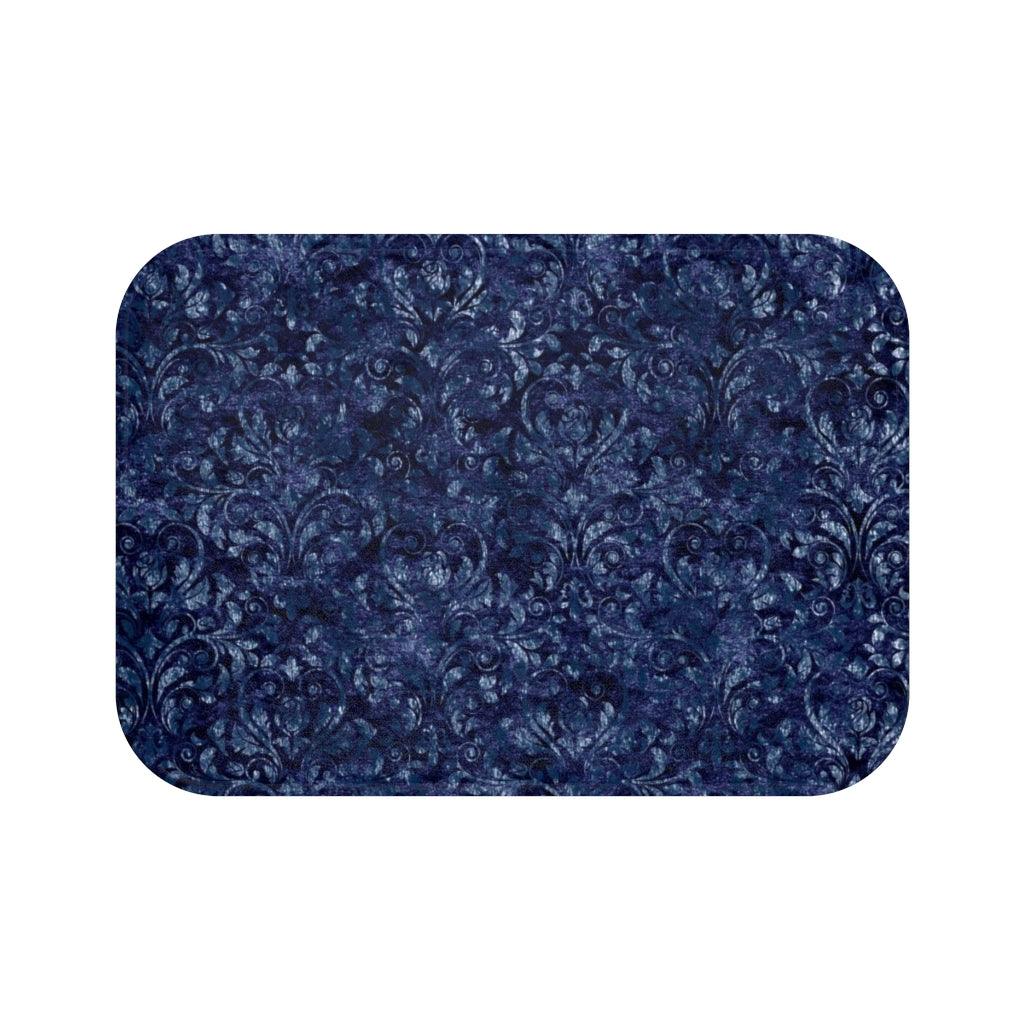 Damasked in Blues Bath Mat - Swishgoods