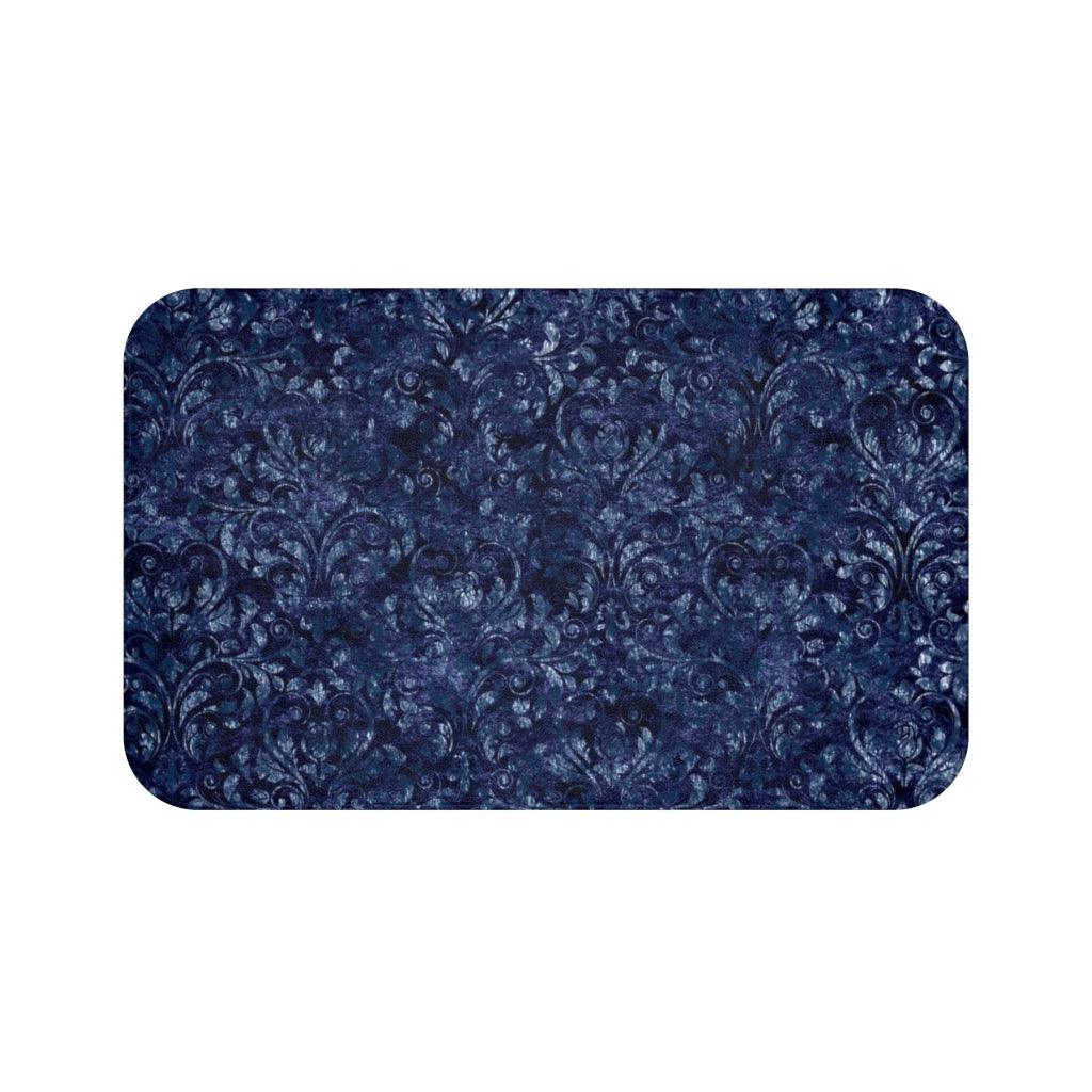 Damasked in Blues Bath Mat - Swishgoods