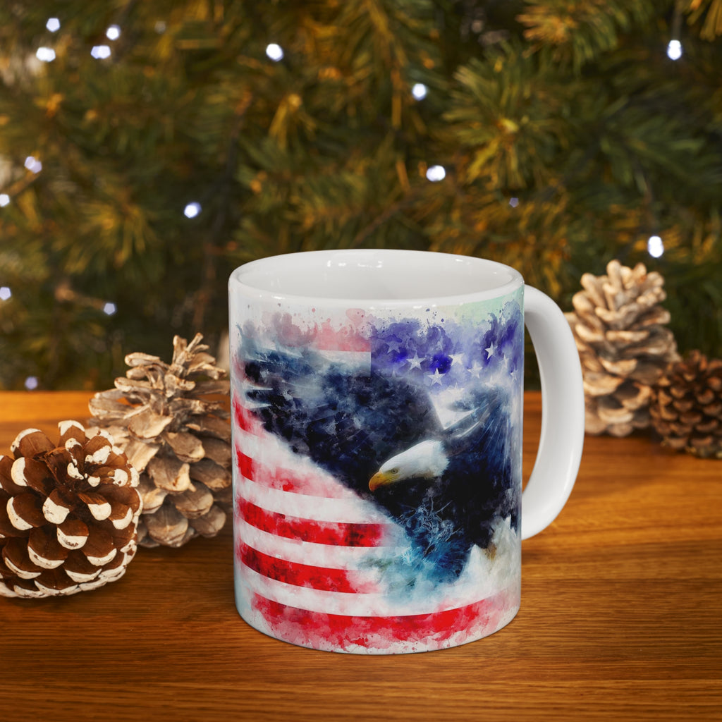 Double Eagle on Flag Coffee Mug