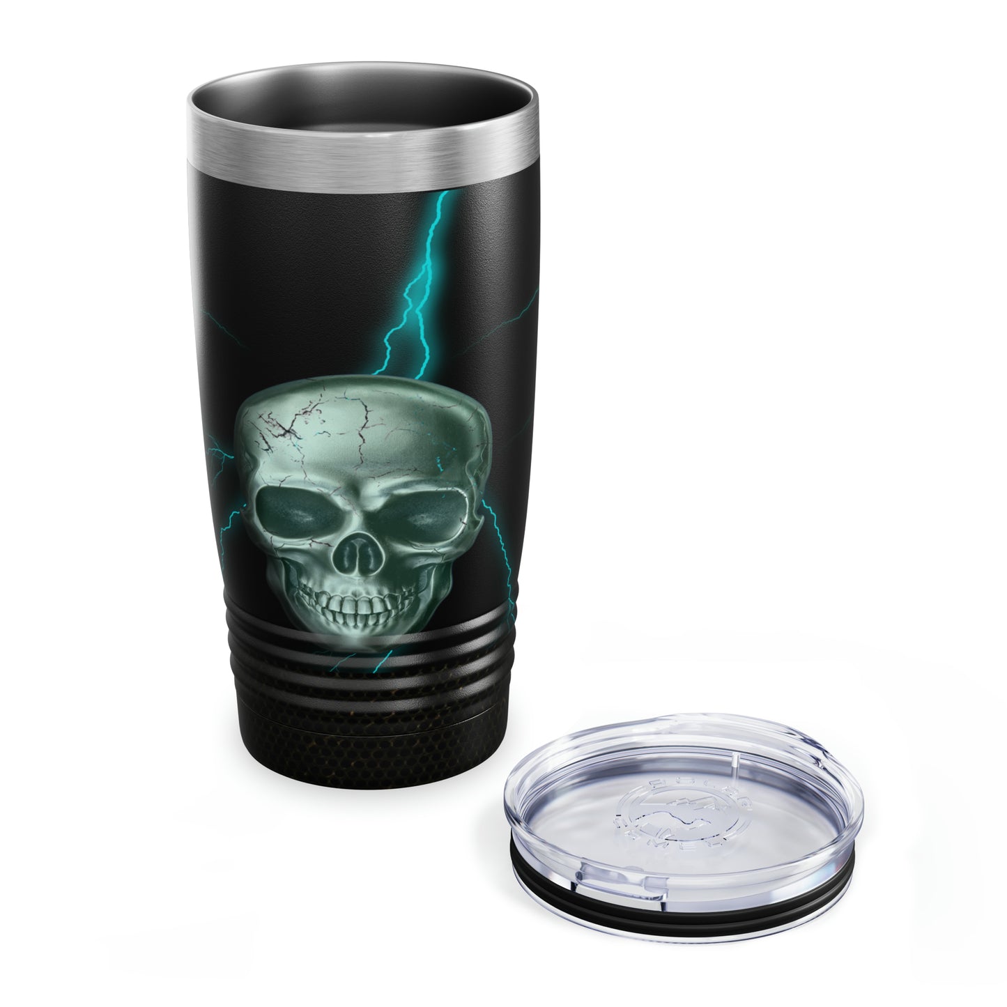 Teal Skull with Lightning Tumbler