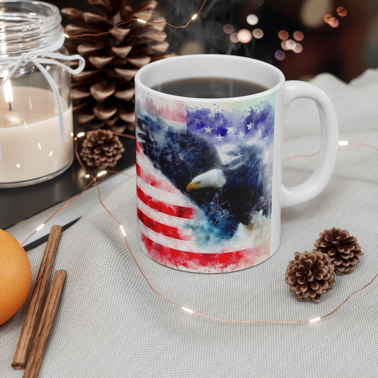 Double Eagle on Flag Coffee Mug