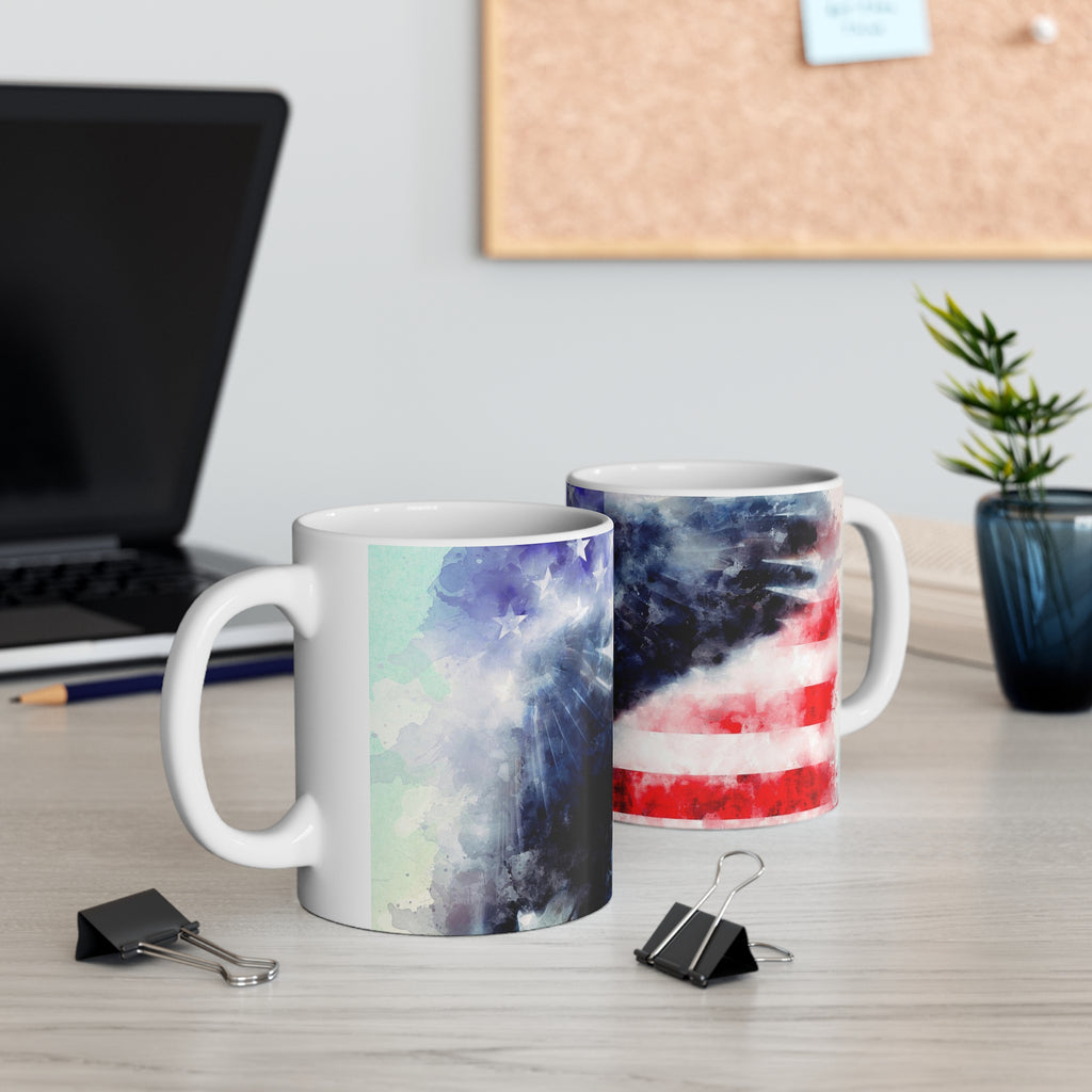 Flying Eagle on Flag Coffee Mug