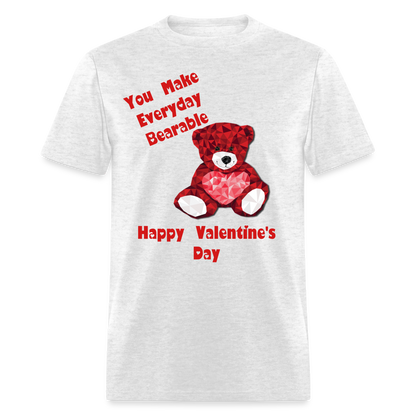 Valentines Bear T-Shirt - light heather gray