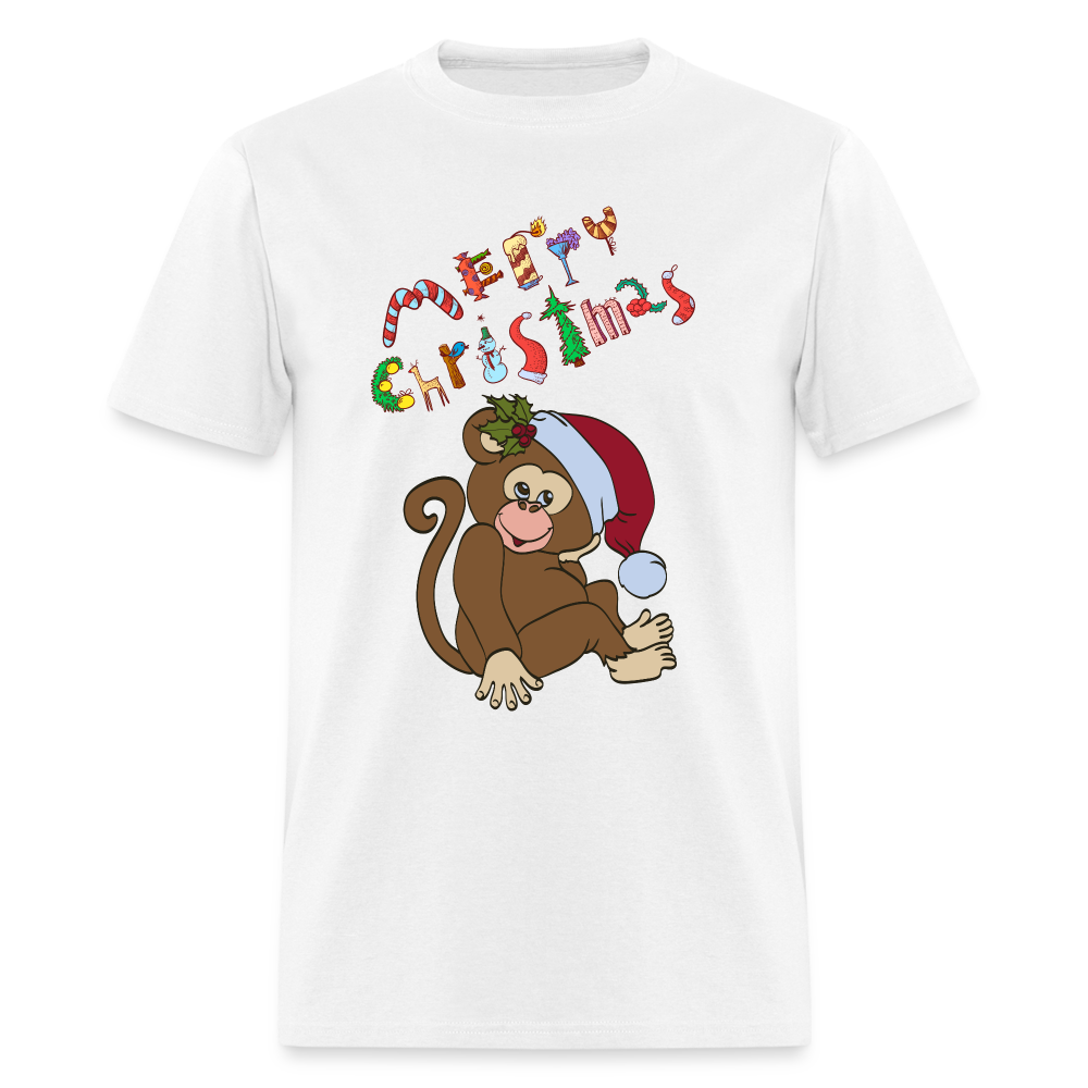 Monkey Christmas T-Shirt - white