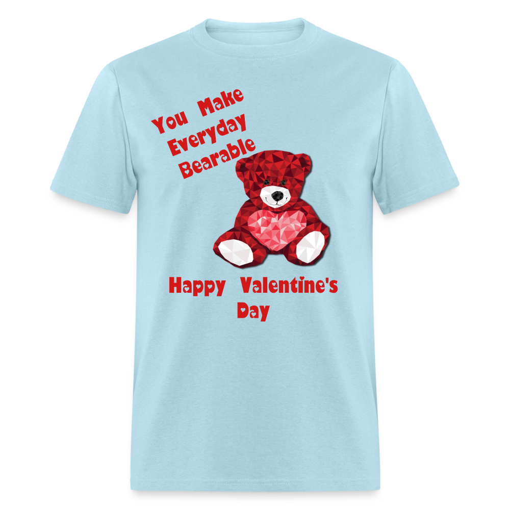 Valentines Bear T-Shirt - powder blue