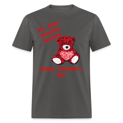 Valentines Bear T-Shirt - charcoal