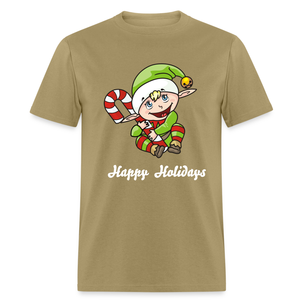 Elf Happy Holidays T-Shirt - khaki