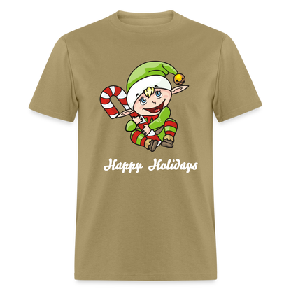 Elf Happy Holidays T-Shirt - khaki