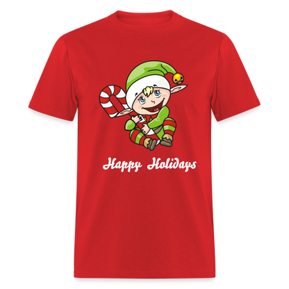 Elf Happy Holidays T-Shirt - red