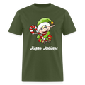 Elf Happy Holidays T-Shirt - military green