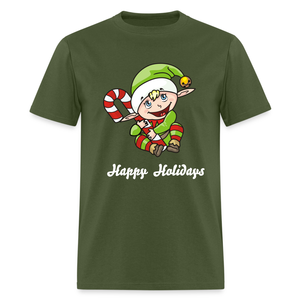 Elf Happy Holidays T-Shirt - military green