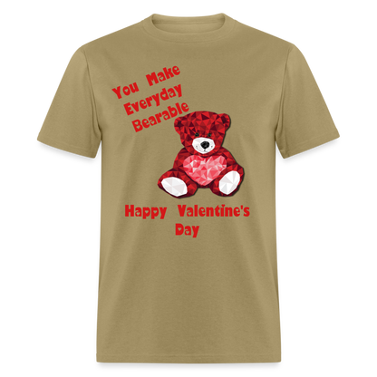 Valentines Bear T-Shirt - khaki