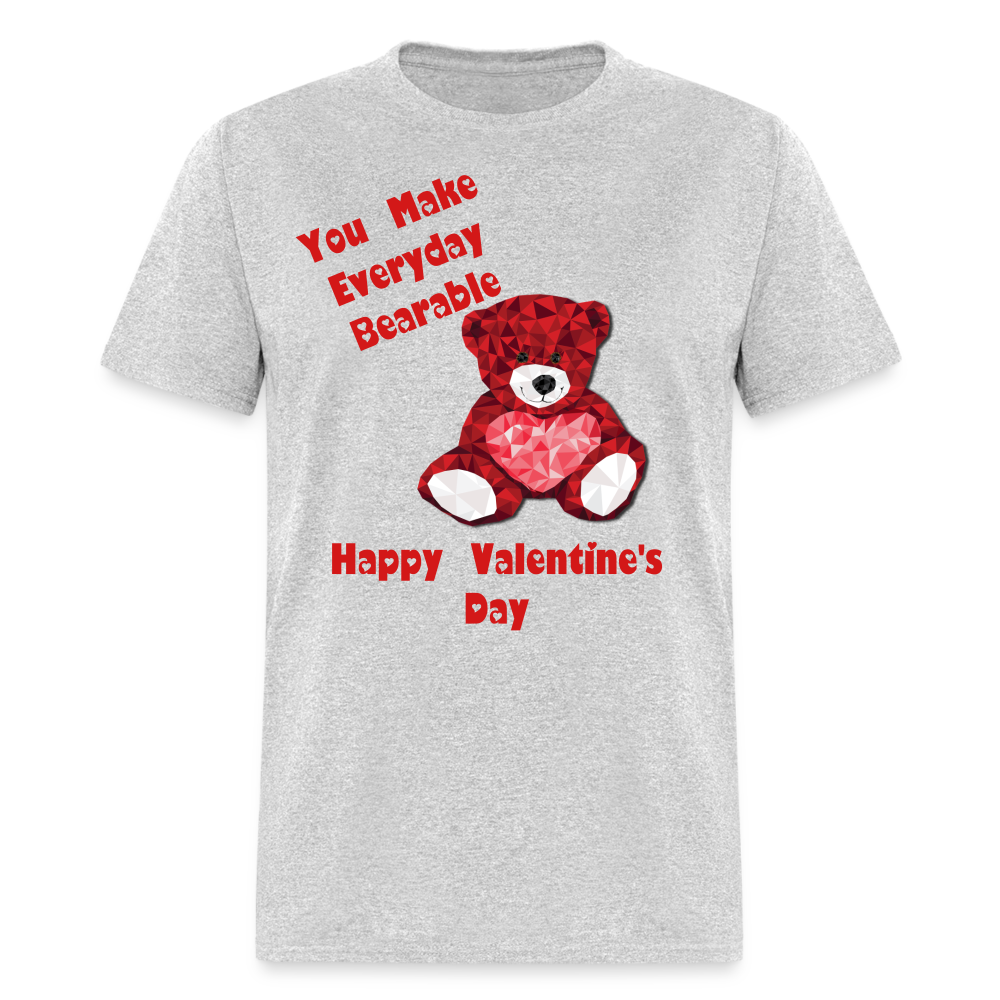 Valentines Bear T-Shirt - heather gray