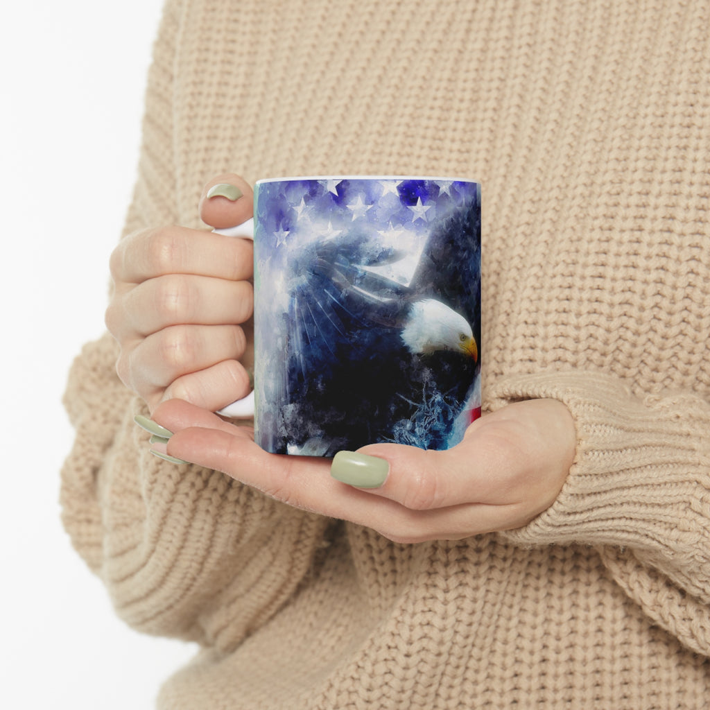 Flying Eagle on Flag Coffee Mug