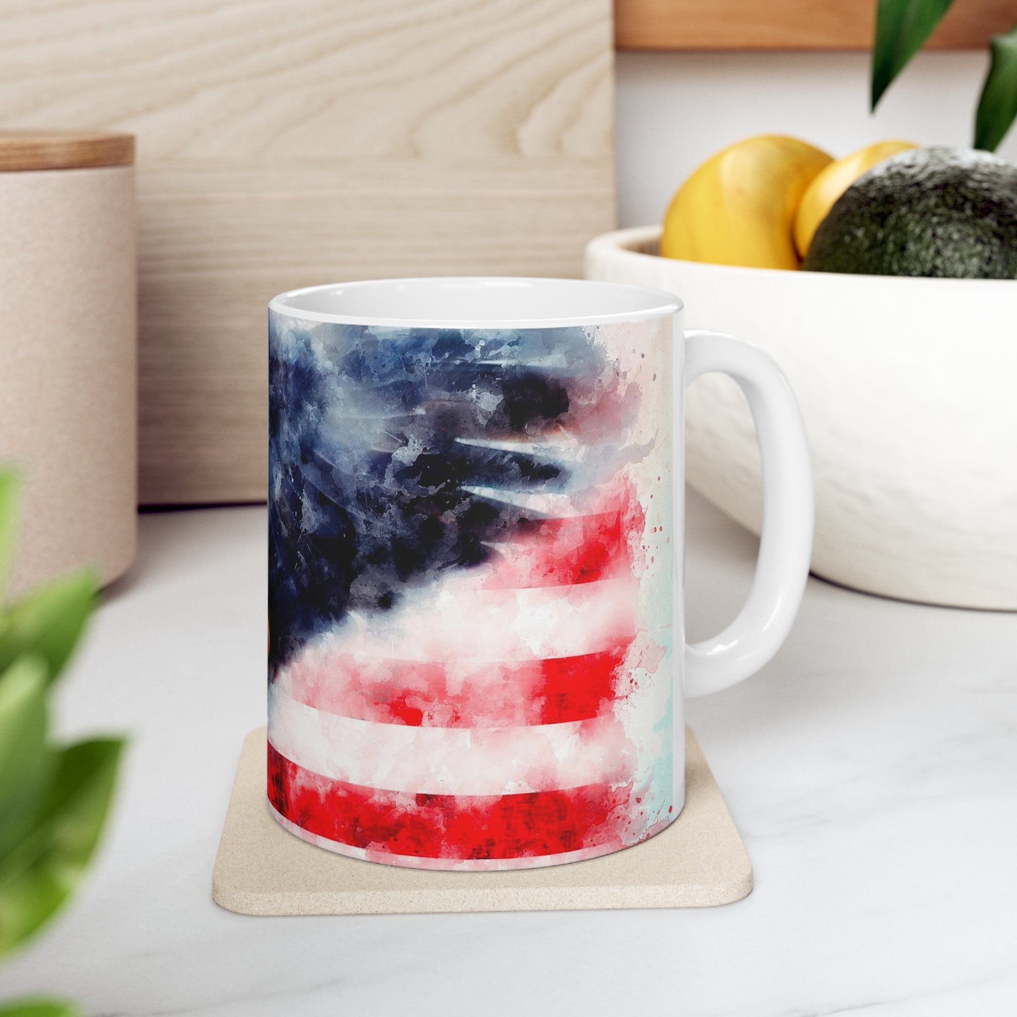 Flying Eagle on Flag Coffee Mug