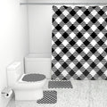 Bathroom Rugs Set with Shower Curtain 4 pcs