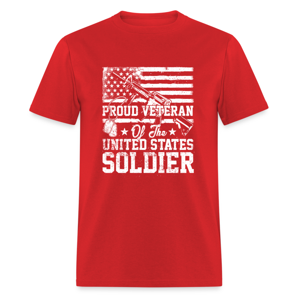 Proud Veteran Soldier Unisex T-Shirt - red