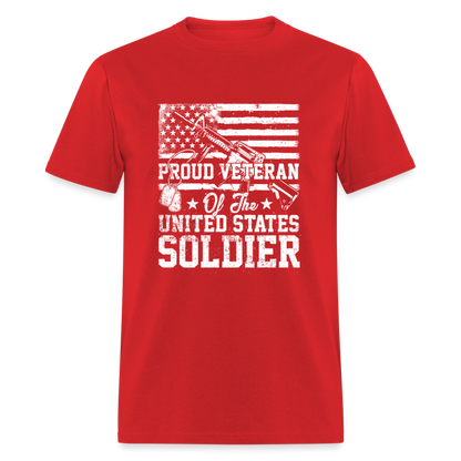 Proud Veteran Soldier Unisex T-Shirt - red