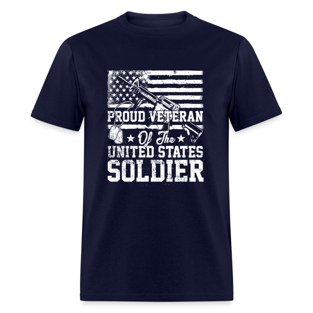 Proud Veteran Soldier Unisex T-Shirt - navy