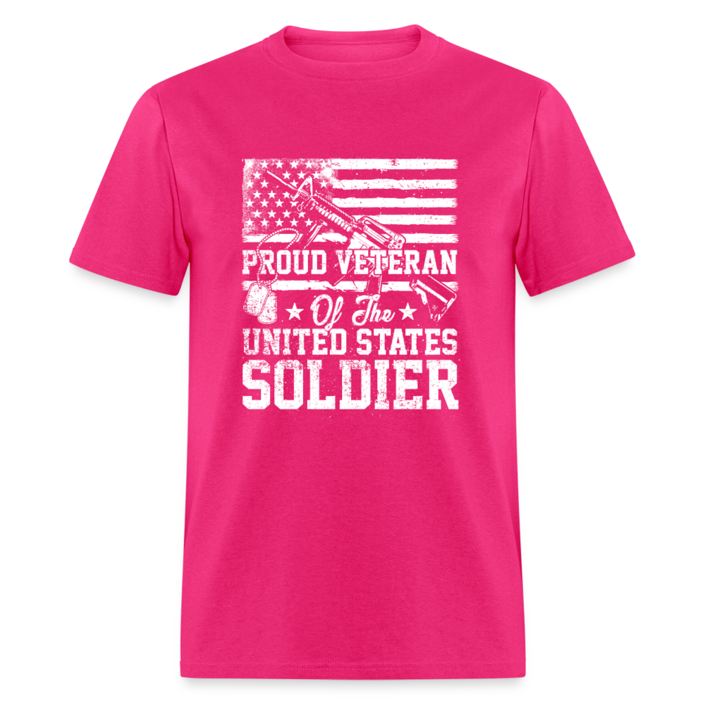 Proud Veteran Soldier Unisex T-Shirt - fuchsia