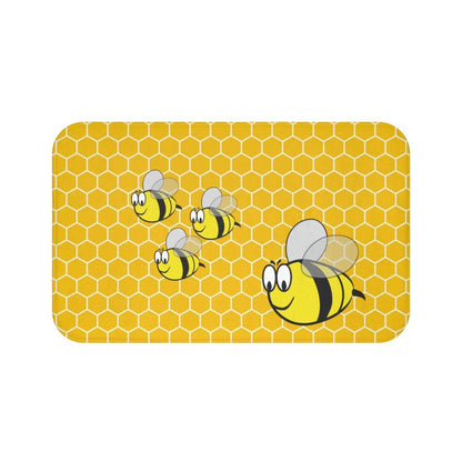 Bumble Bee on Honeycomb Bath Mat - Swishgoods