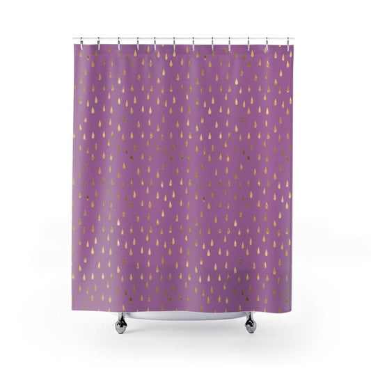 Golden Rain Drops on Purple Shower Curtain - Swishgoods