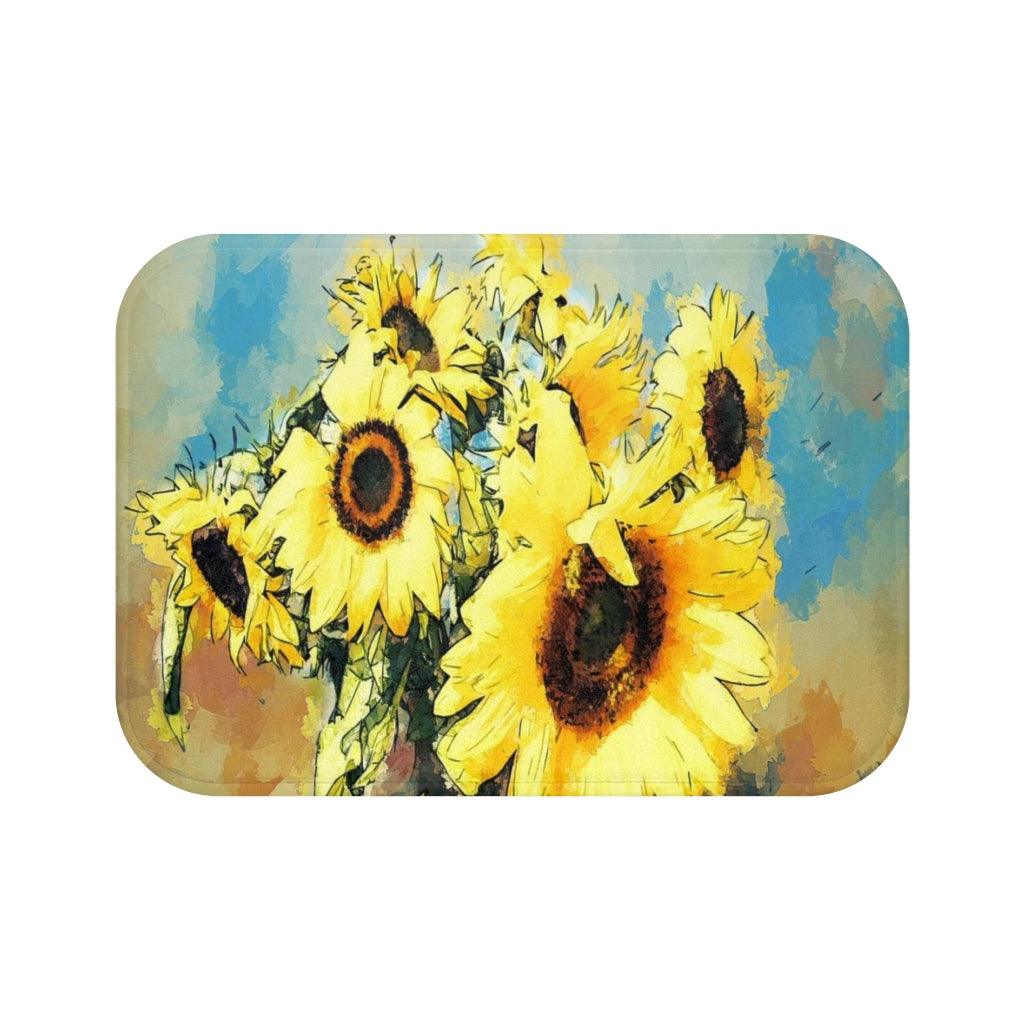 Primitive Sunflowers Bath Mat - Swishgoods