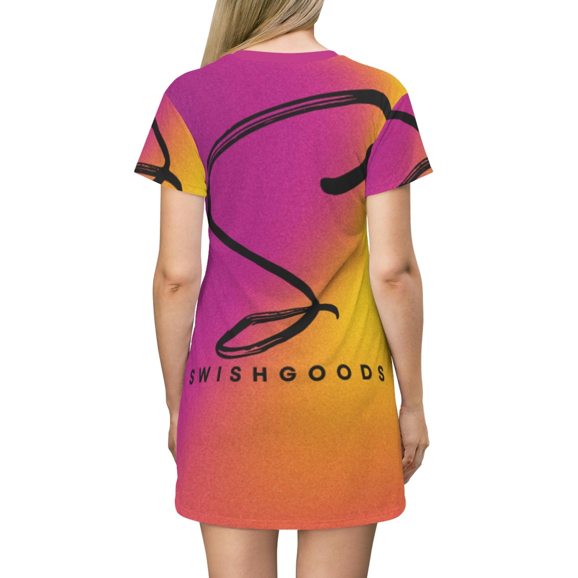All Over Print T-Shirt Dress - Swishgoods