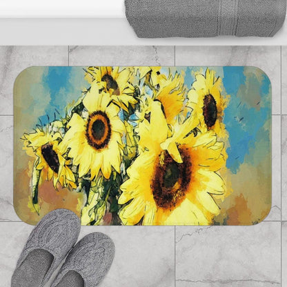 Primitive Sunflowers Bath Mat - Swishgoods