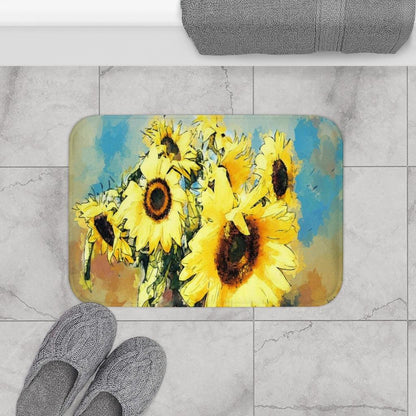 Primitive Sunflowers Bath Mat - Swishgoods