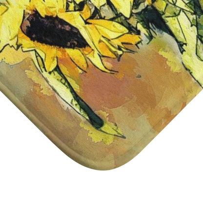 Primitive Sunflowers Bath Mat - Swishgoods