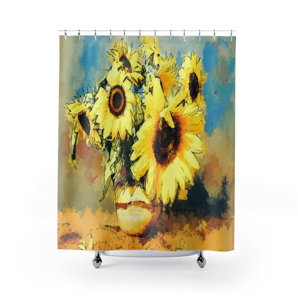 Primitive Sunflowers Shower Curtain - Swishgoods