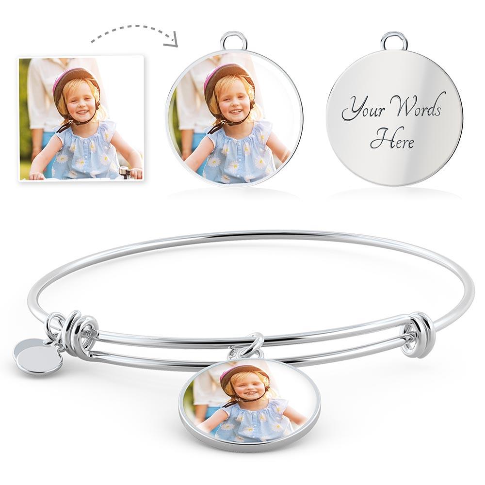 Custom Add Your Own Photo Circle Pendant Bracelet - Swishgoods