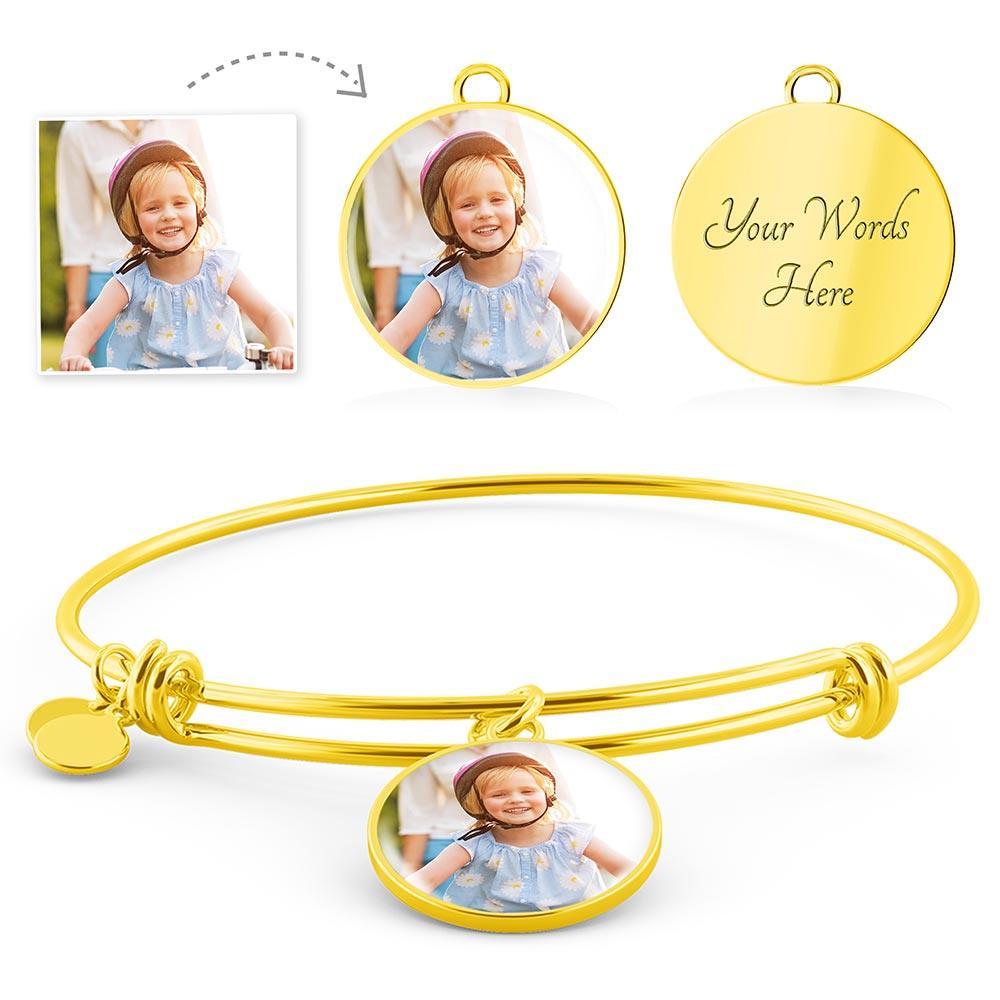Custom Add Your Own Photo Circle Pendant Bracelet - Swishgoods