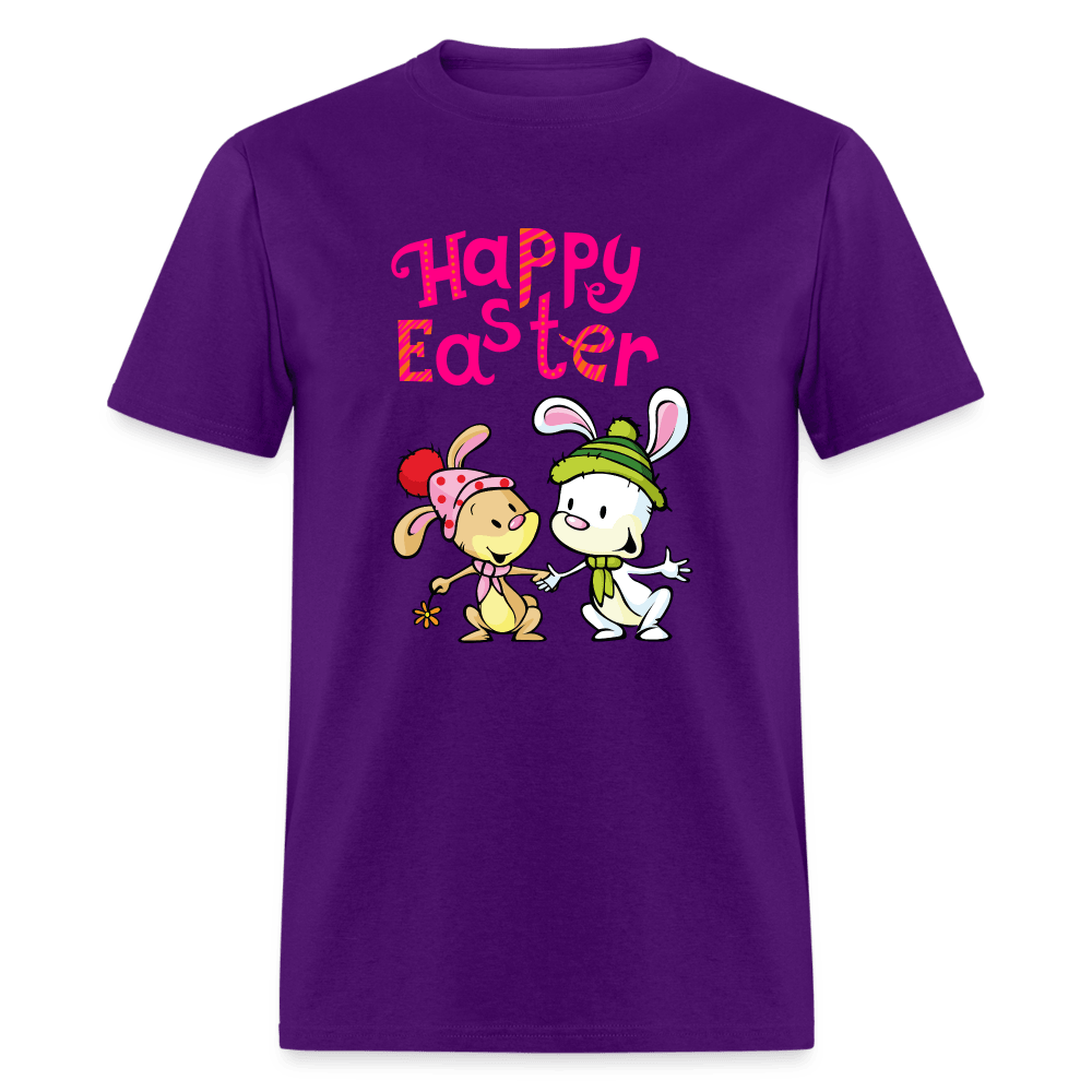 Happy Easter with Bunnies Unisex T-Shirt - Swishgoods